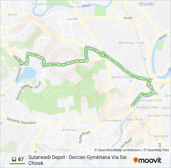 87 Bus Line Map