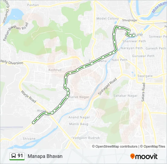 91 Bus Line Map