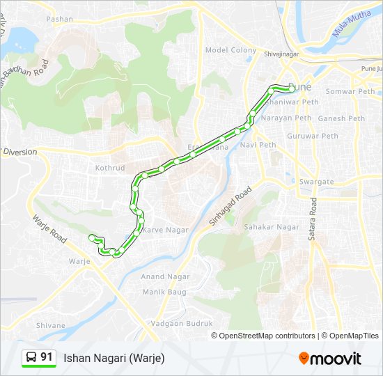 91 Bus Line Map