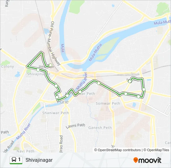 1 Bus Line Map