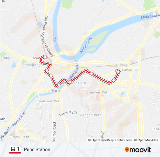 1 Bus Line Map