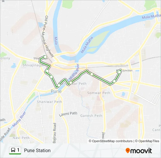 1 Bus Line Map