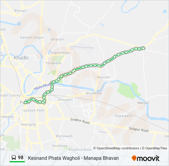 98 Bus Line Map