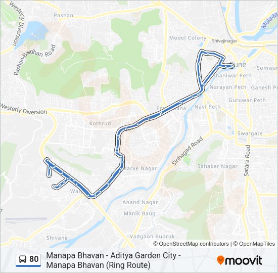 80 Bus Line Map