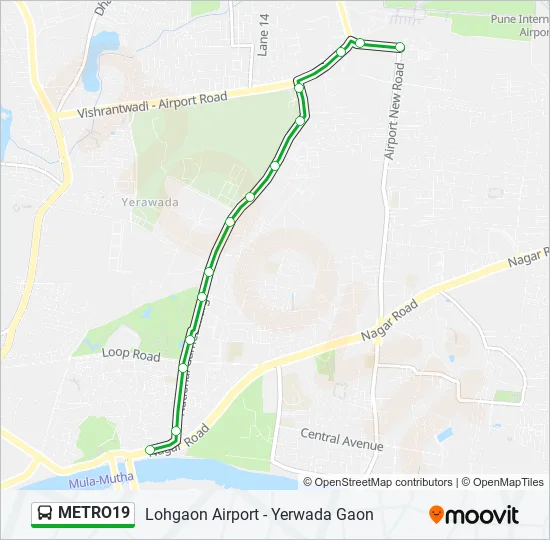 METRO19 Bus Line Map