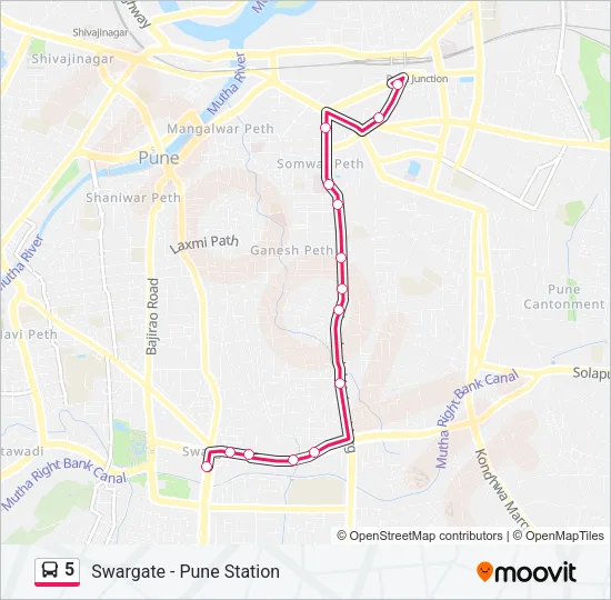 5 Bus Line Map