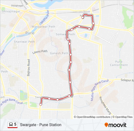 5 Bus Line Map