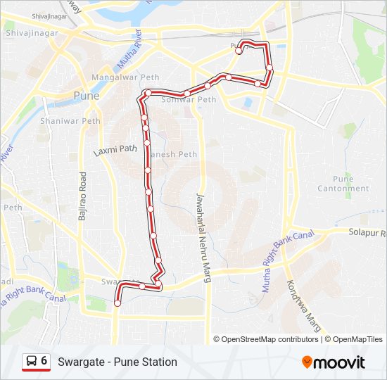 6 bus Line Map