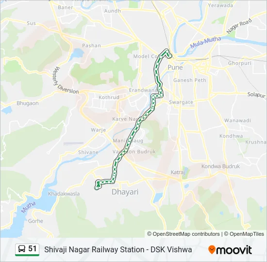 51 Bus Line Map
