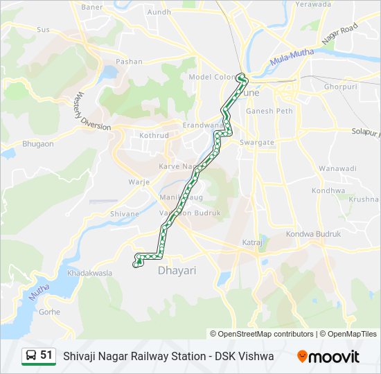 51 bus Line Map