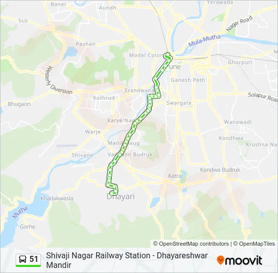 51 Bus Line Map