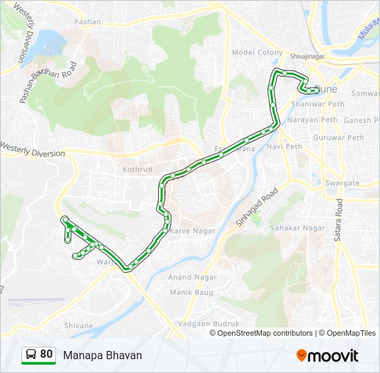 80 bus Line Map