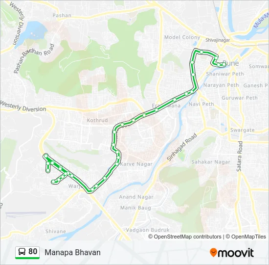 80 Bus Line Map