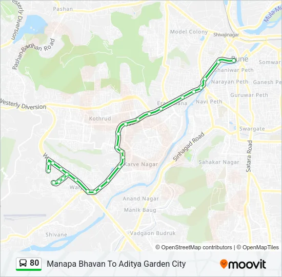 80 Bus Line Map