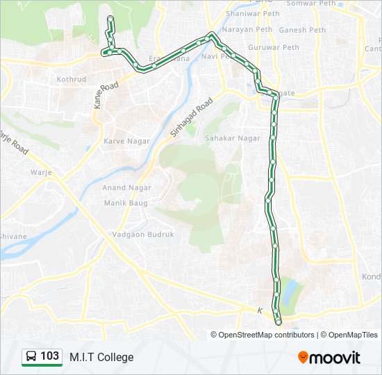 103 Bus Line Map