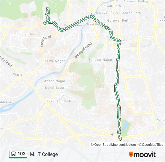 103 Bus Line Map