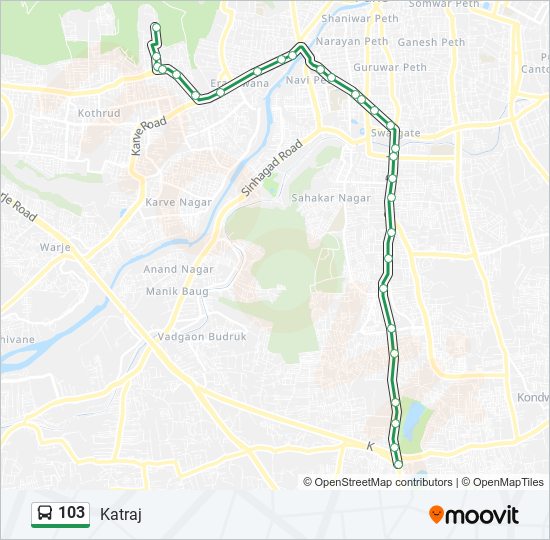 103 bus Line Map