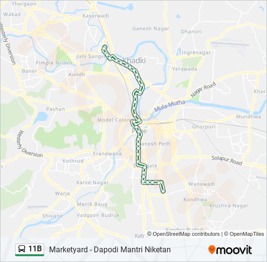 11B bus Line Map