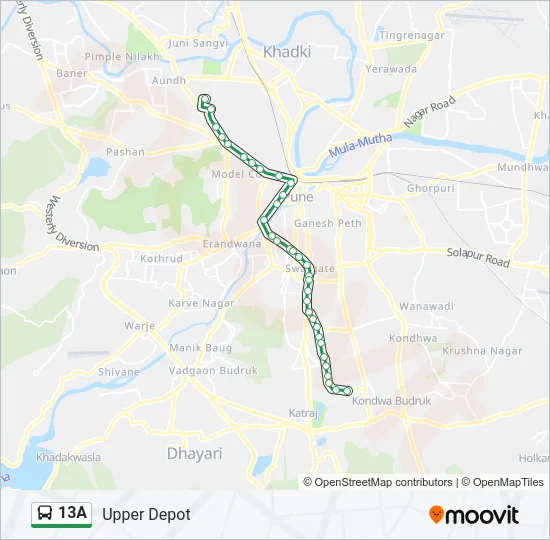 13A Bus Line Map