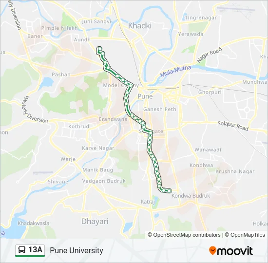 13A Bus Line Map