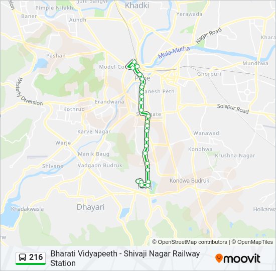 216 Bus Line Map