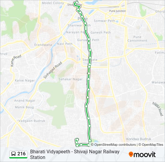 216 bus Line Map