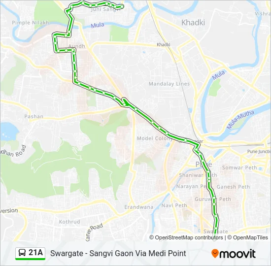 21A Bus Line Map