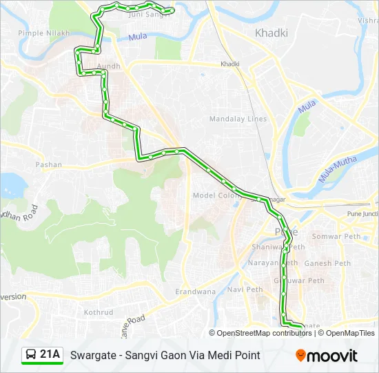 21A Bus Line Map
