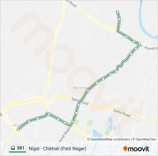 381 Bus Line Map