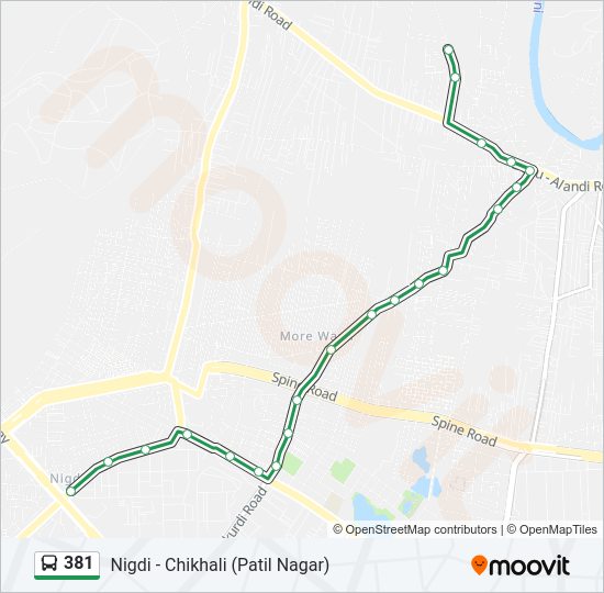 381 bus Line Map