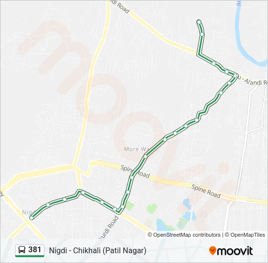 381 Bus Line Map