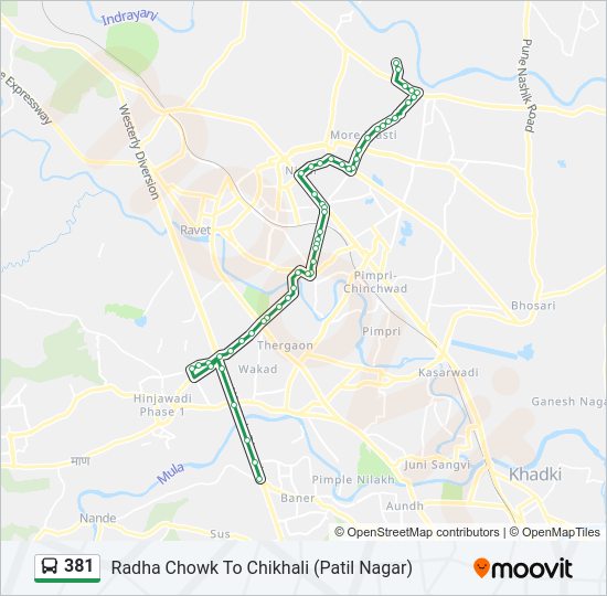 381 bus Line Map