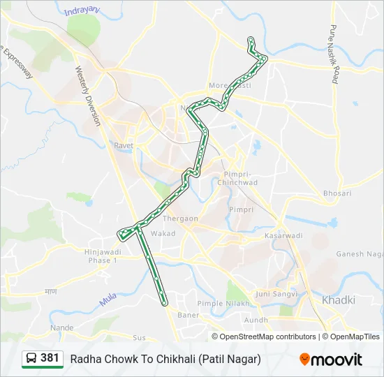 381 Bus Line Map