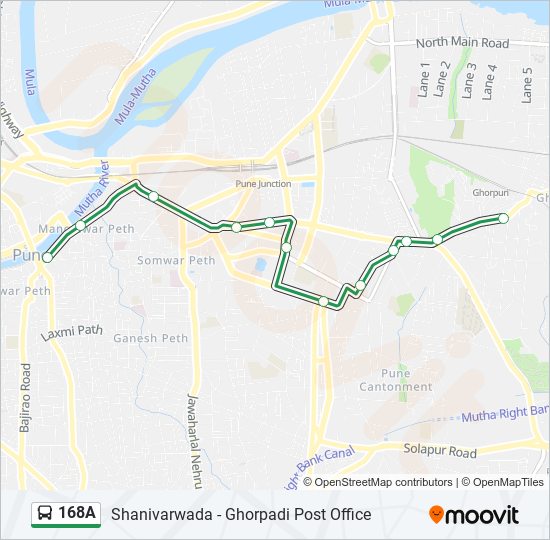 168A bus Line Map