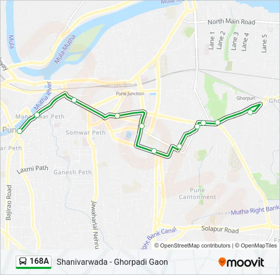 168A Bus Line Map