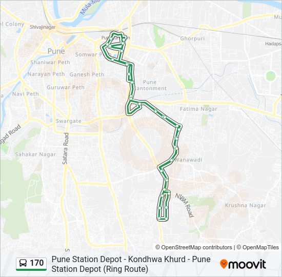 170 bus Line Map