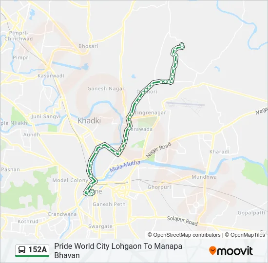 152A Bus Line Map