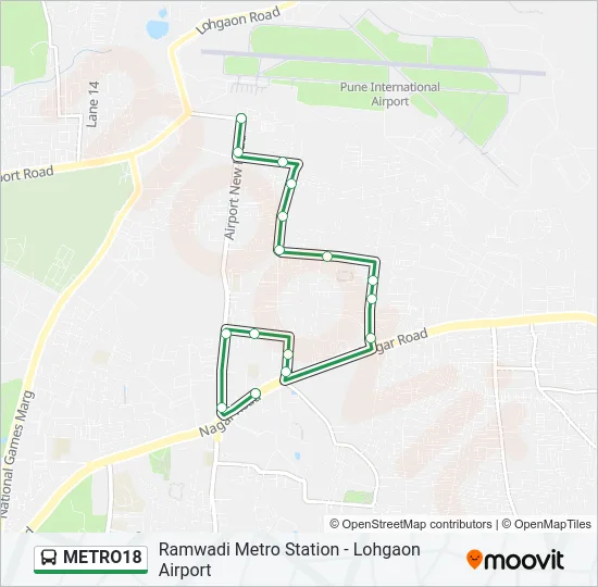 METRO18 Bus Line Map