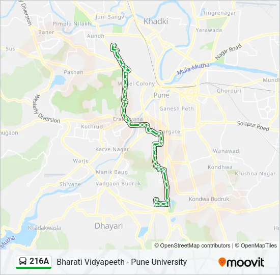 216A Bus Line Map