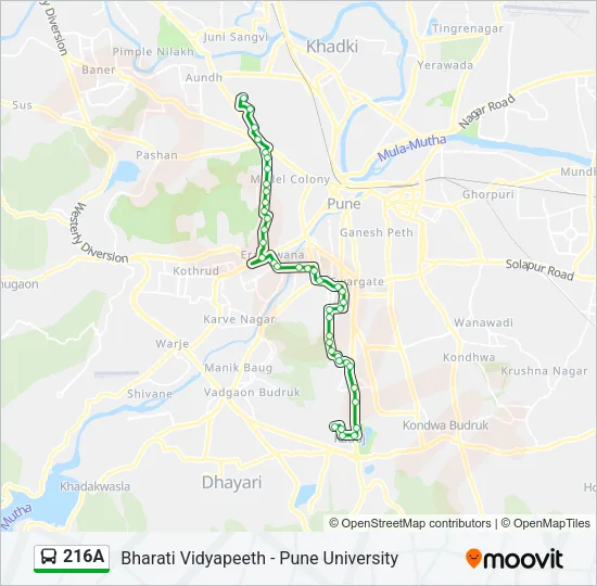 216A Bus Line Map