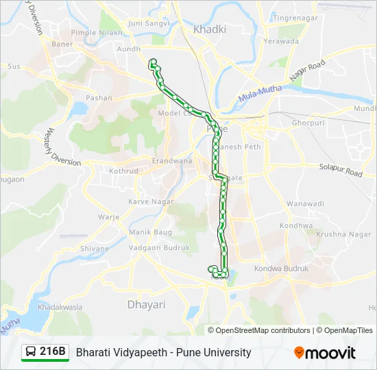216B Bus Line Map