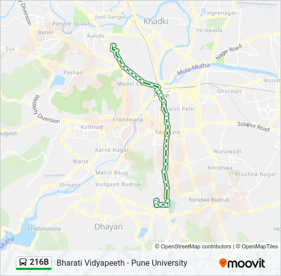 216B Bus Line Map