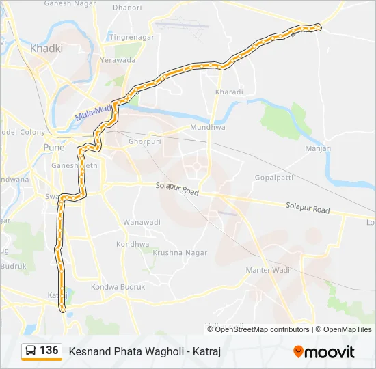 136 Bus Line Map
