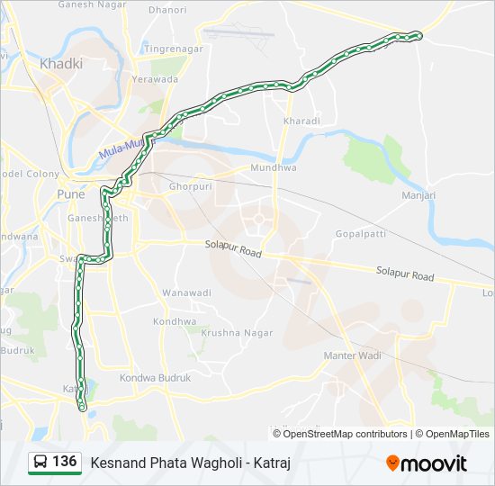 136 bus Line Map