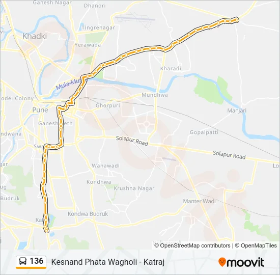 136 Bus Line Map