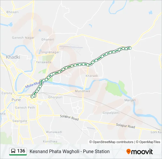 136 Bus Line Map
