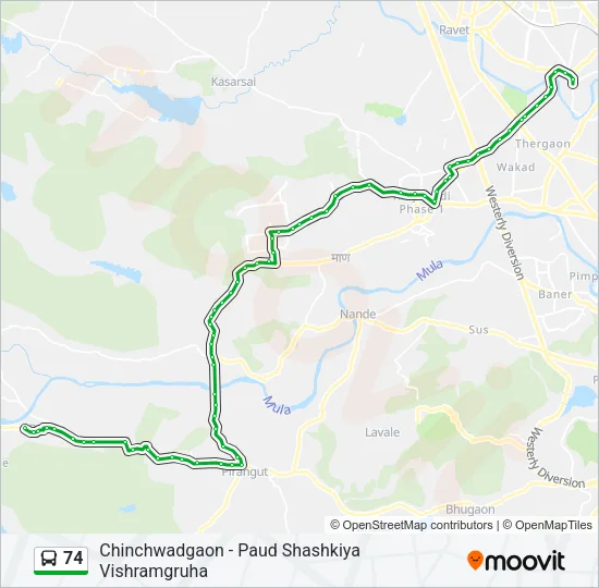 74 Bus Line Map