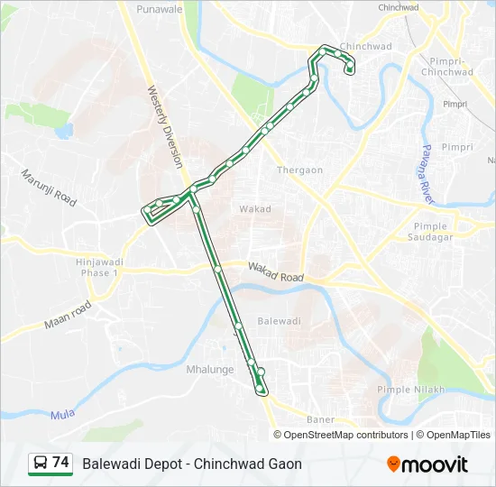 74 Bus Line Map