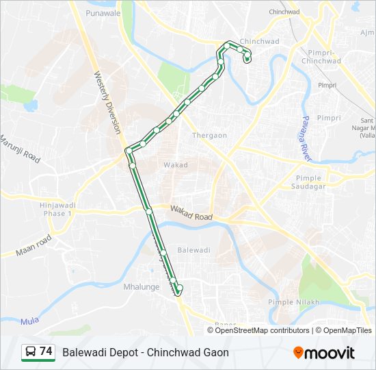 74 Bus Line Map