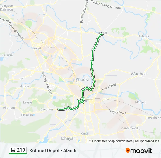 219 Bus Line Map